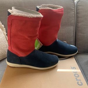 Crocs Adela fold over fuzz bootie. New with box size Women US 7